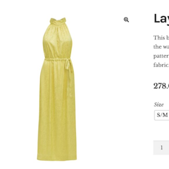 NWT!! Karmania Layla Maxi Dress in Yellow Paisley Jacquard - Gorgeous and Chic! - Picture 1 of 3